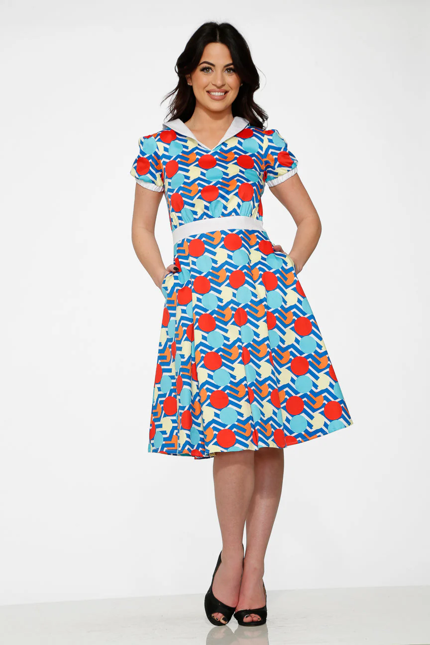 Stripe Red Dot Swing Dress - Olabens
