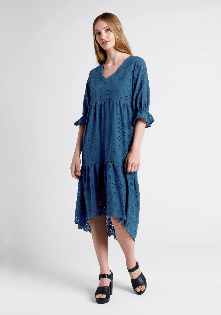 Taking The Day Hi Lo Midi Dress - Olabens
