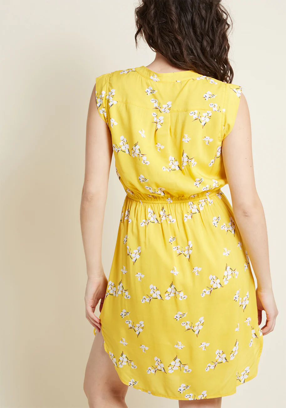 A Way With Woods Sleeveless Shirt Dress in Sunshine - Olabens