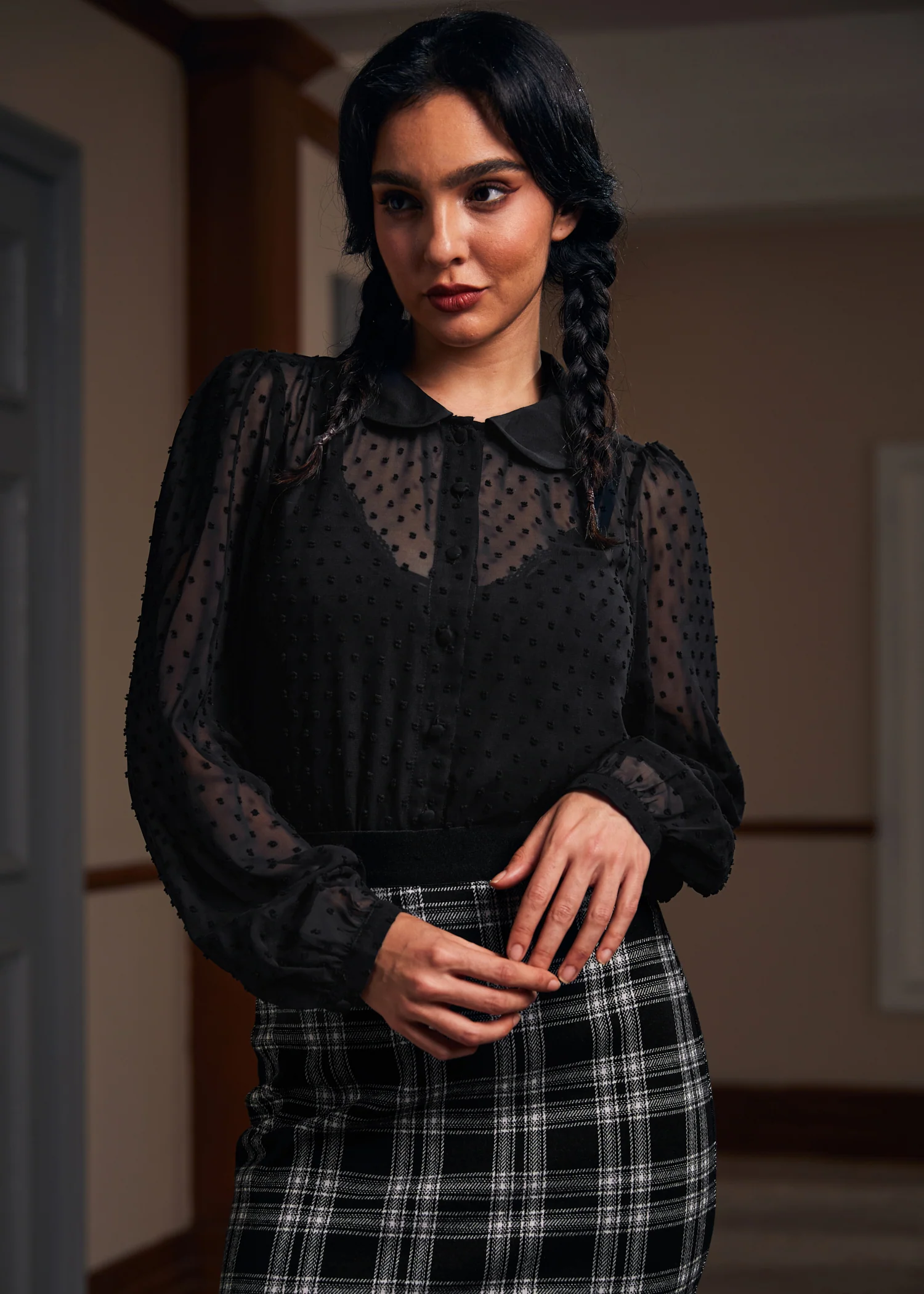 More Mulled Wine Collared Blouse - Olabens