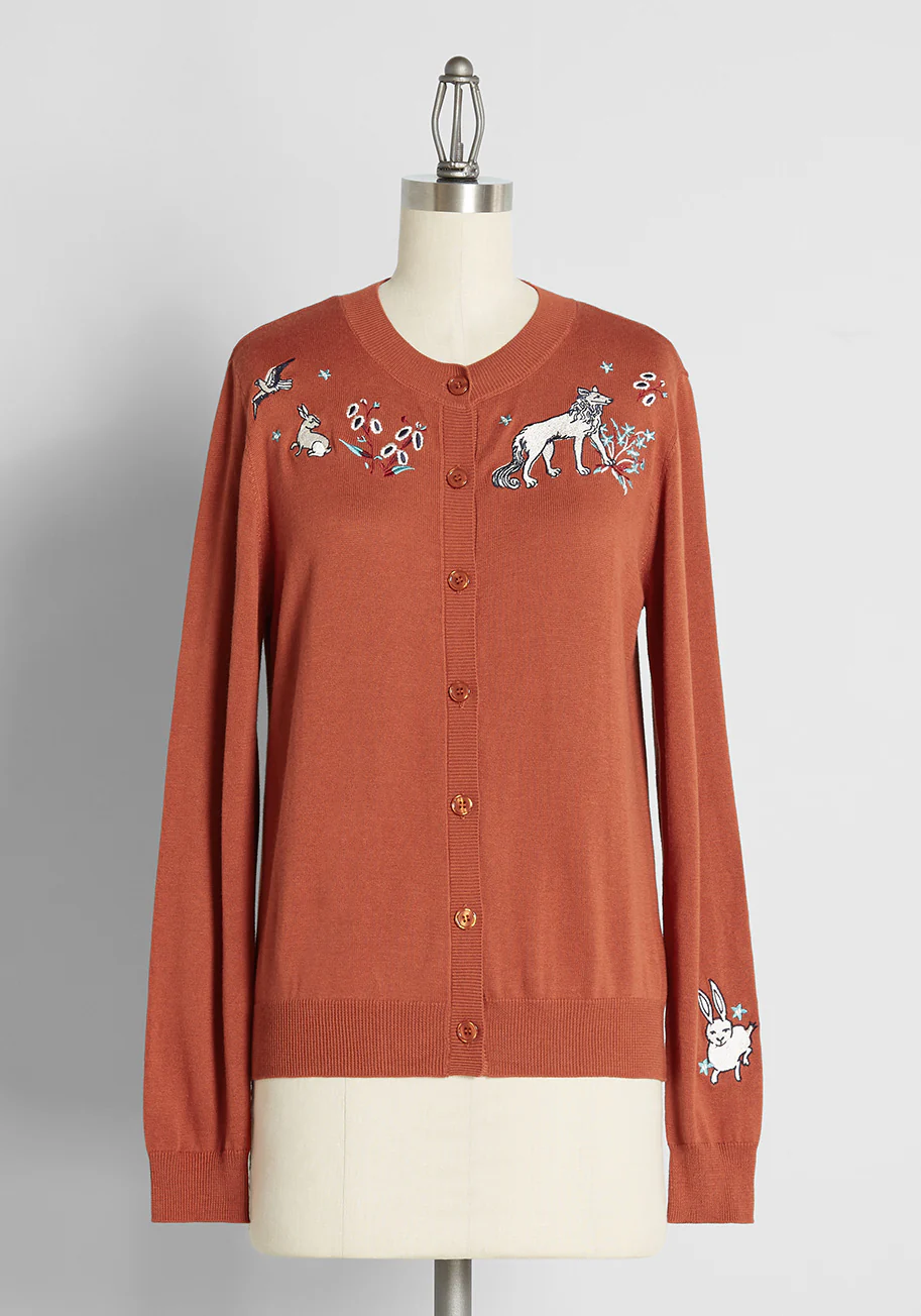 Terrestrial Dreamscape Embroidered Cardigan - Olabens