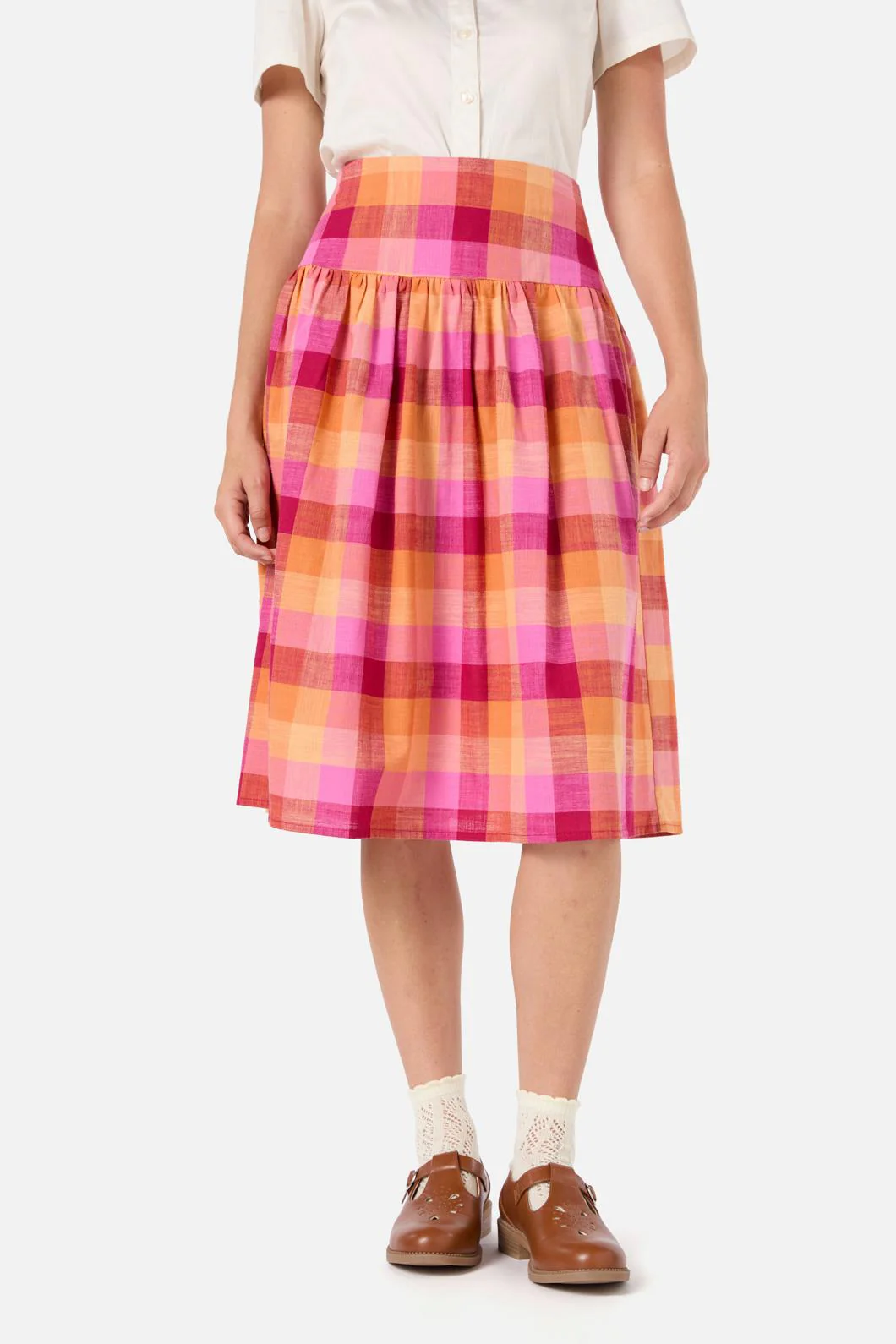 Maxine Check Midi Skirt - Olabens