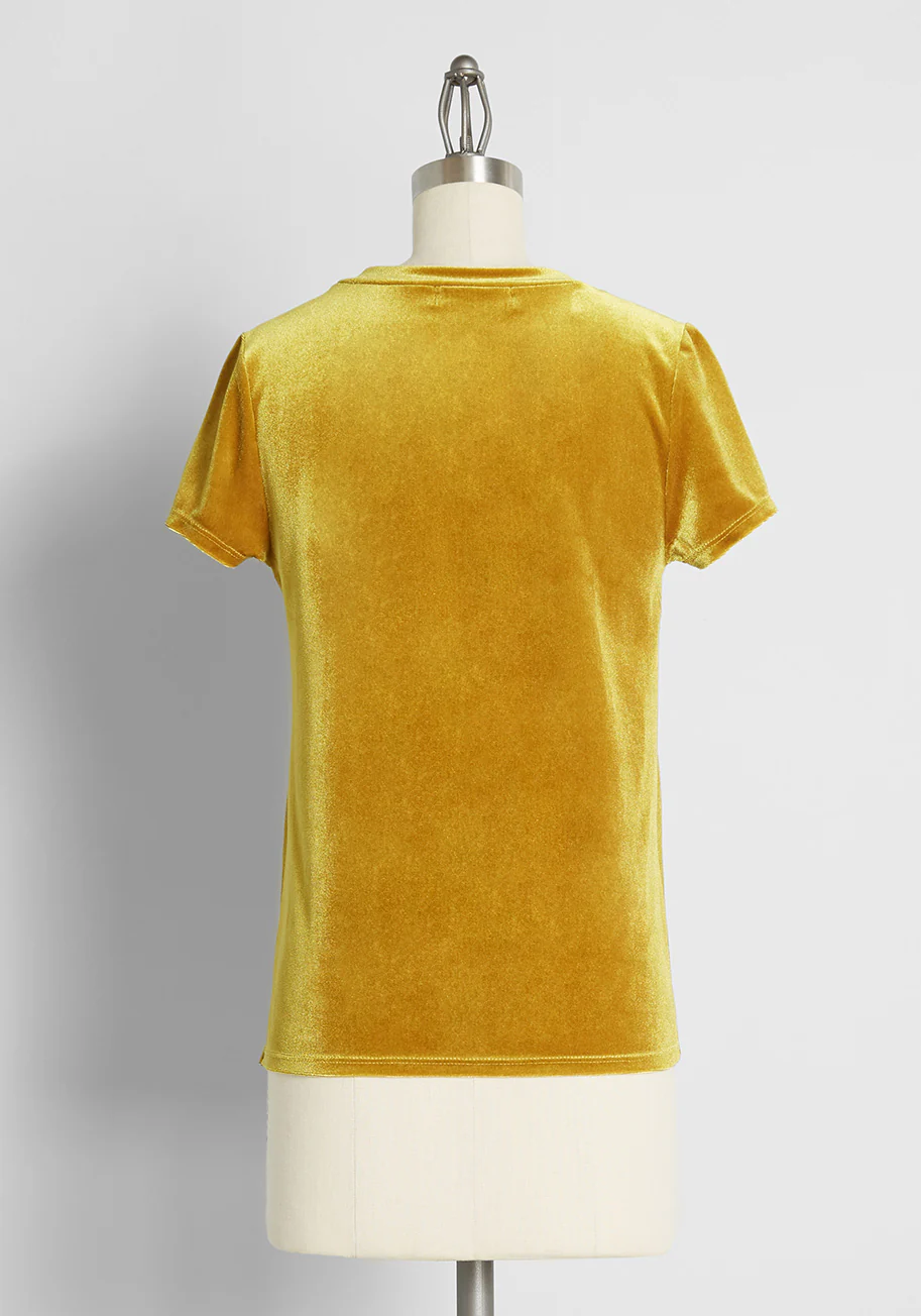 Very Velvet V-Neck Top - Olabens