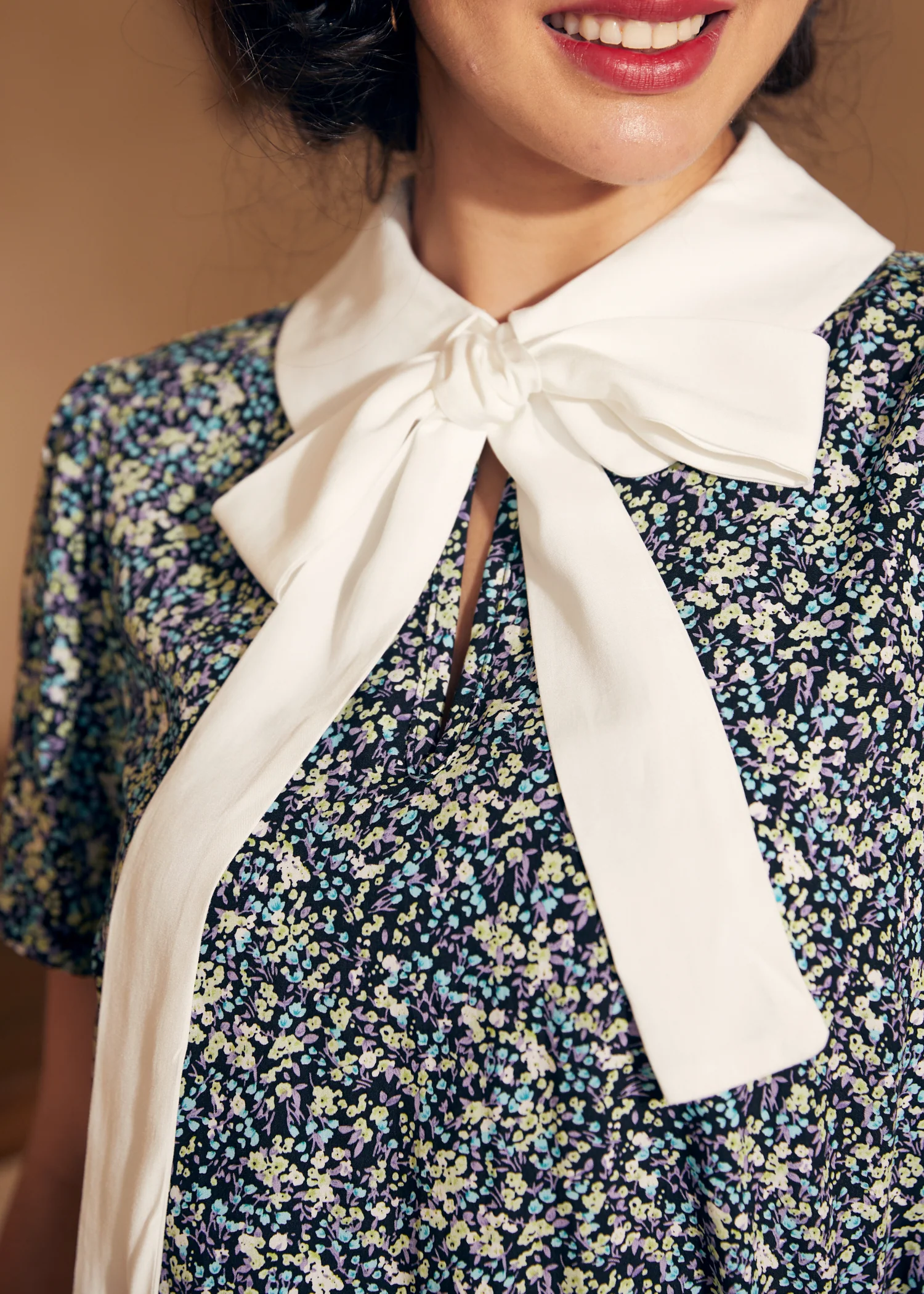 Positive First Impressions Tie-Neck Blouse - Olabens