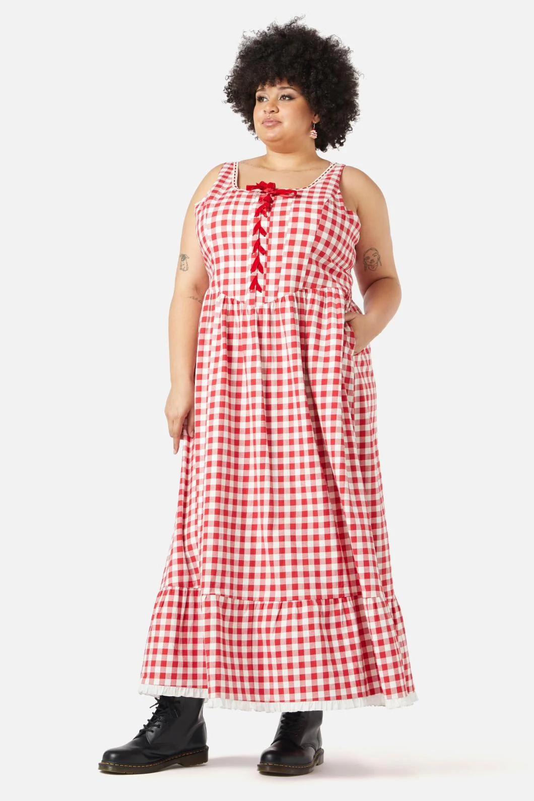 Curve Jam Gingham Corset Dress - Olabens