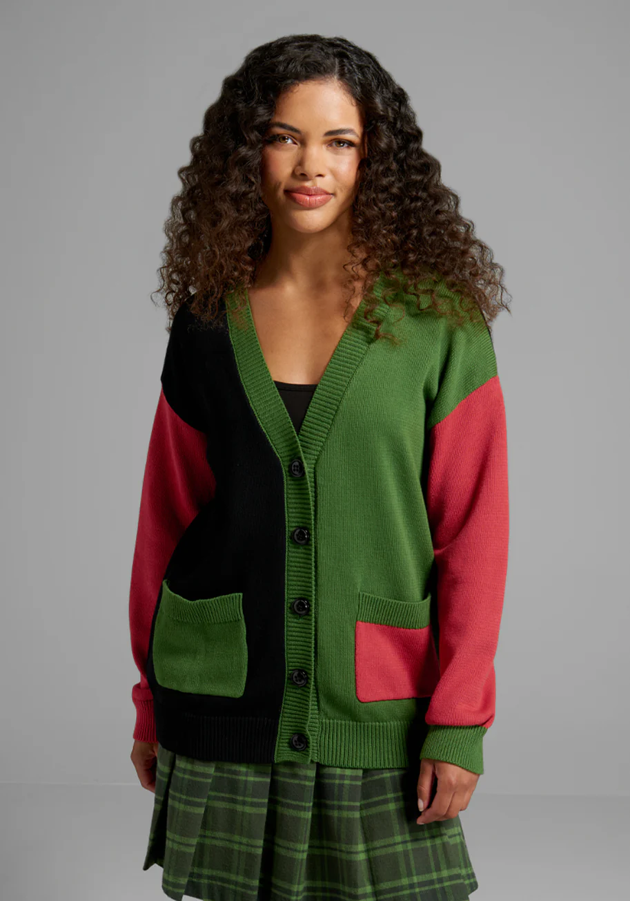 Blocked Inside My Heart Oversized Cardigan - Olabens