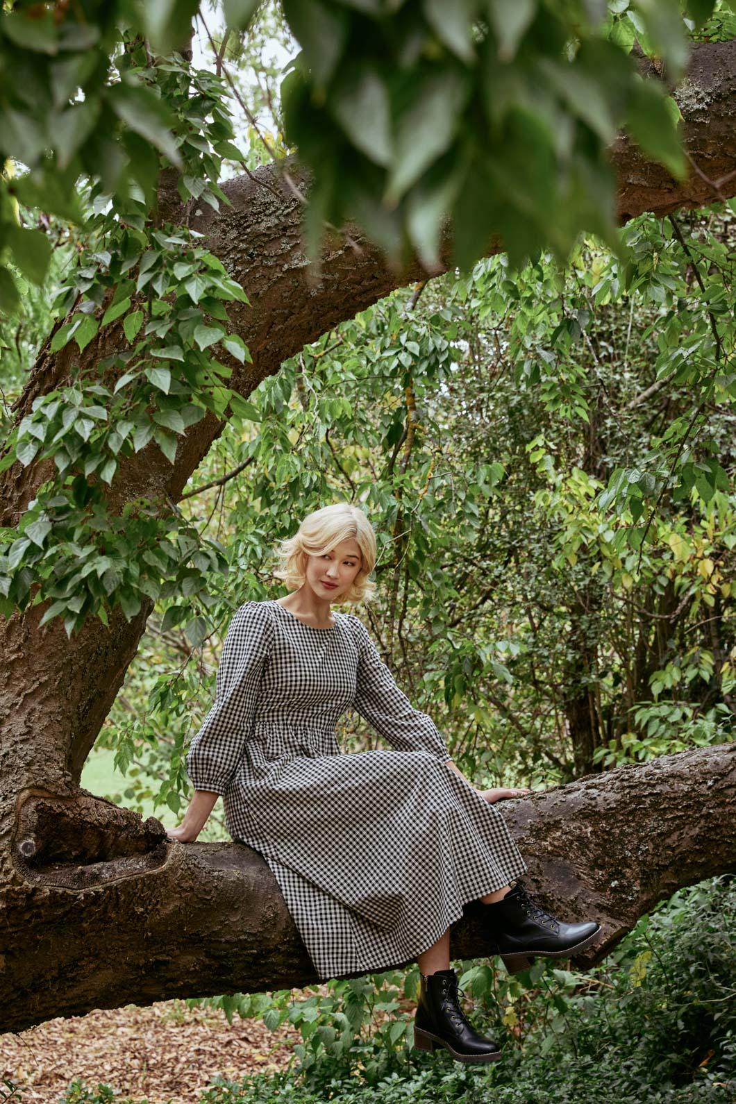 Renae Check Midi Dress - Olabens