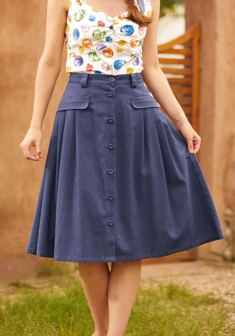 Effortless Feature Midi Skirt - Olabens
