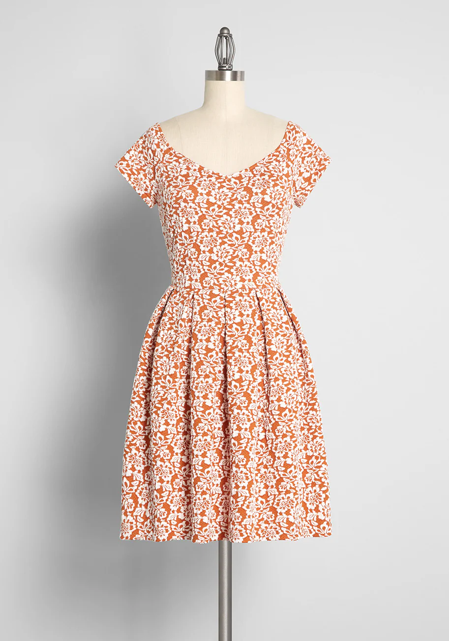 Eyes From Across the Room Fit and Flare Dress - Olabens