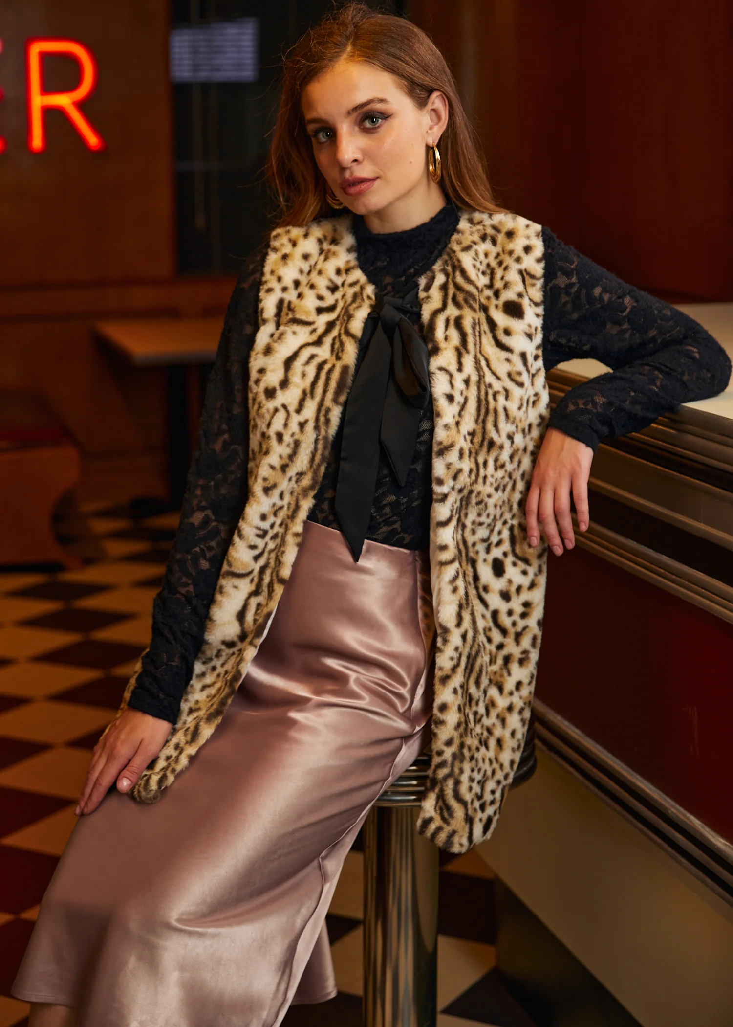 Best of Both Worlds Bow Front Fur Vest - Olabens