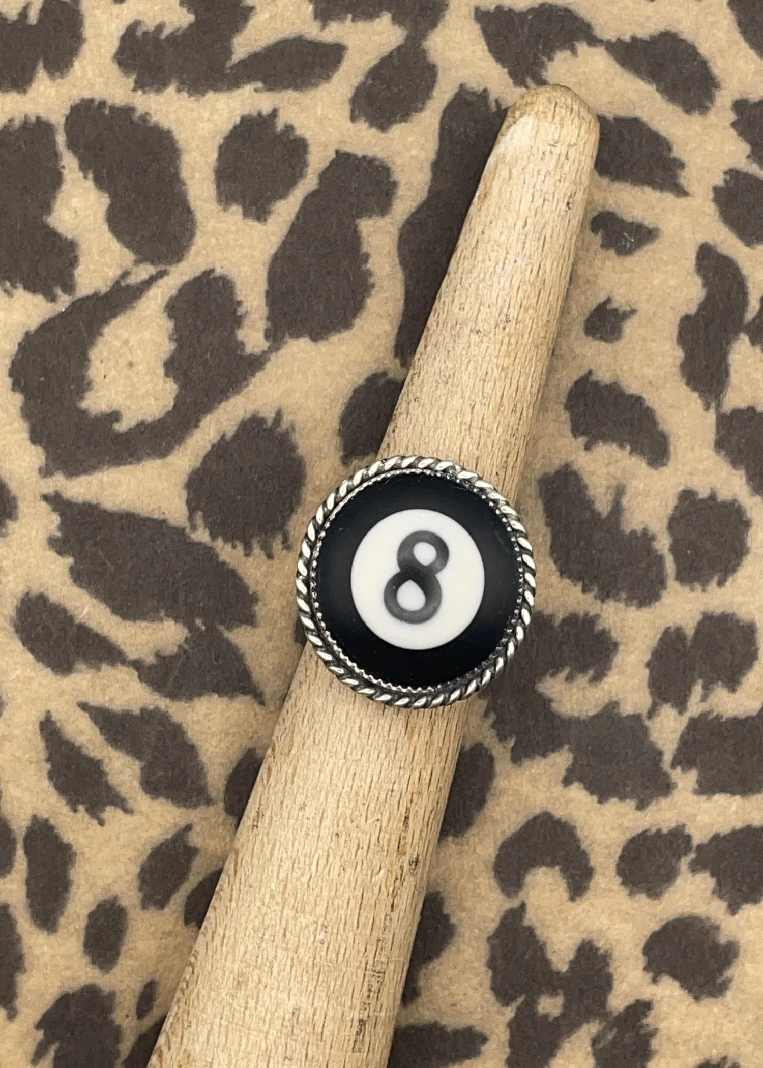 Billiard 8-Ball Sterling Silver Ring - Olabens
