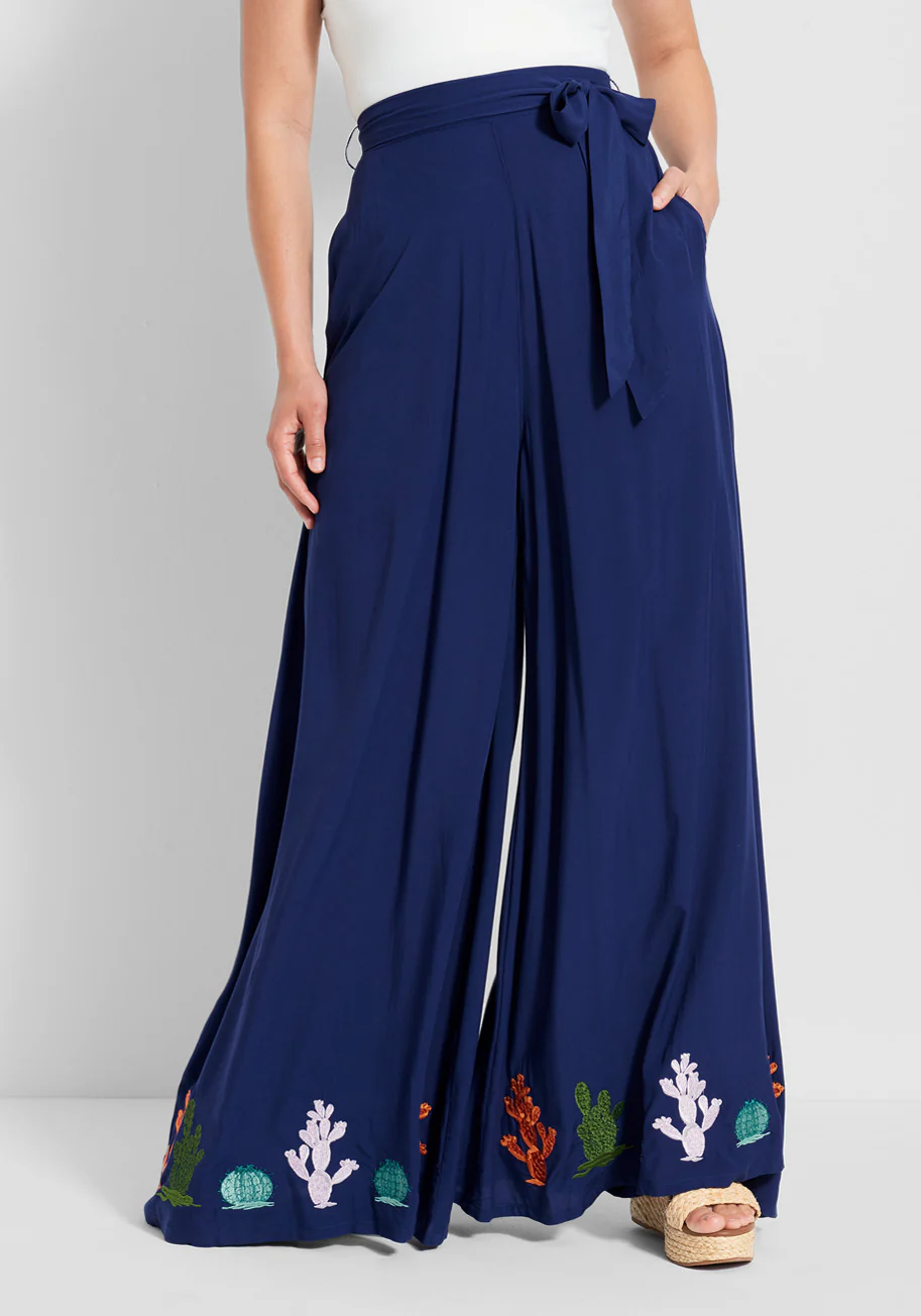 Isnyt x Collectif A Cacti Collaboration Wide-Leg Pants - Olabens