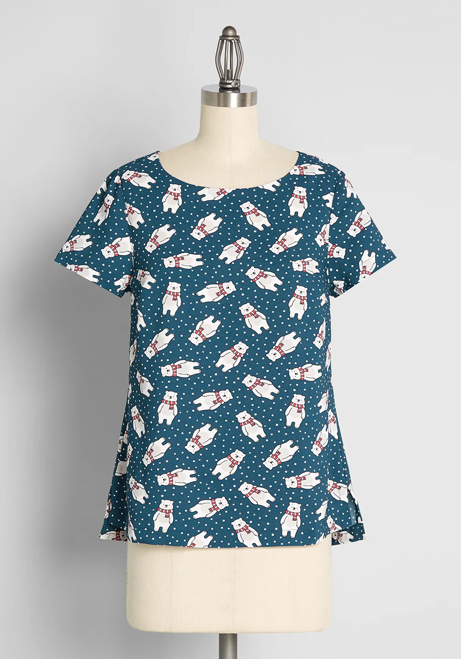 Delightful Demeanor Short Sleeve Blouse - Olabens