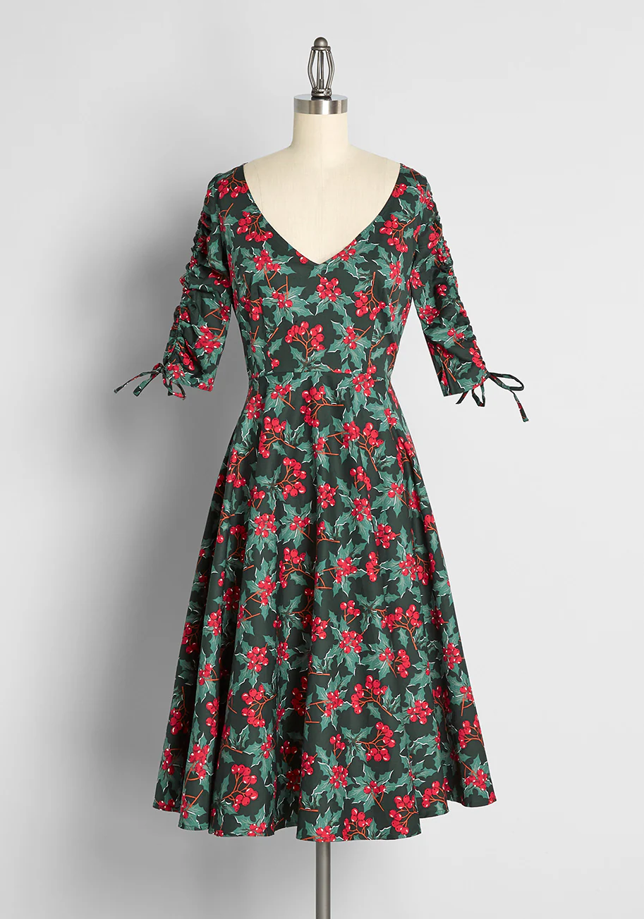 Decking The Halls Swing Dress - Olabens
