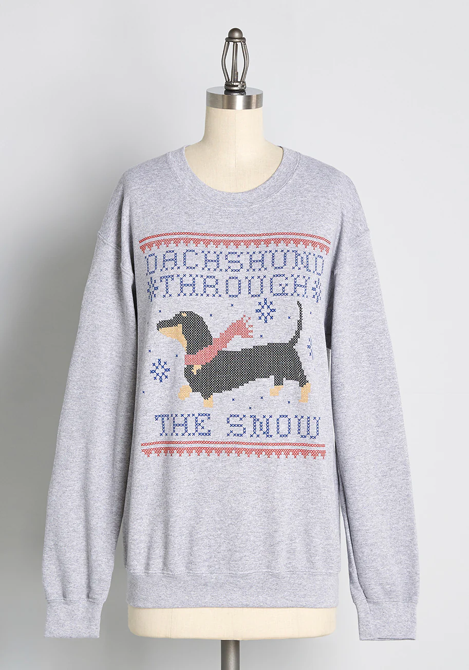 Dachshund Through The Holidays Graphic Sweatshirt - Olabens