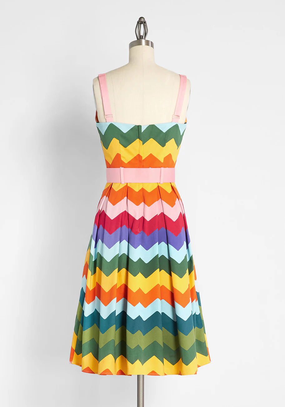Chevron Elation Swing Dress - Olabens
