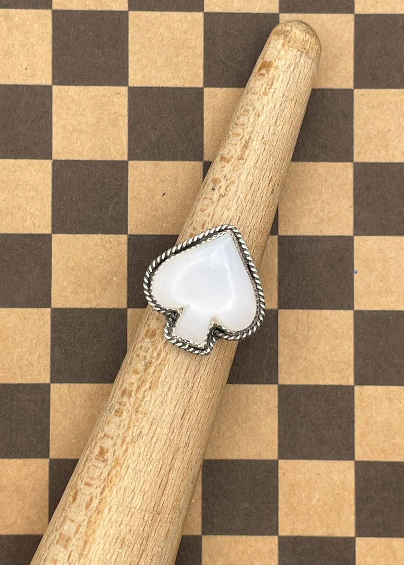 Ace of Spades White Quartz Ring - Olabens