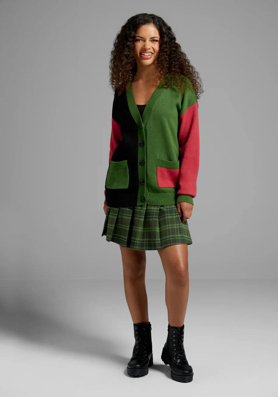 Blocked Inside My Heart Oversized Cardigan - Olabens