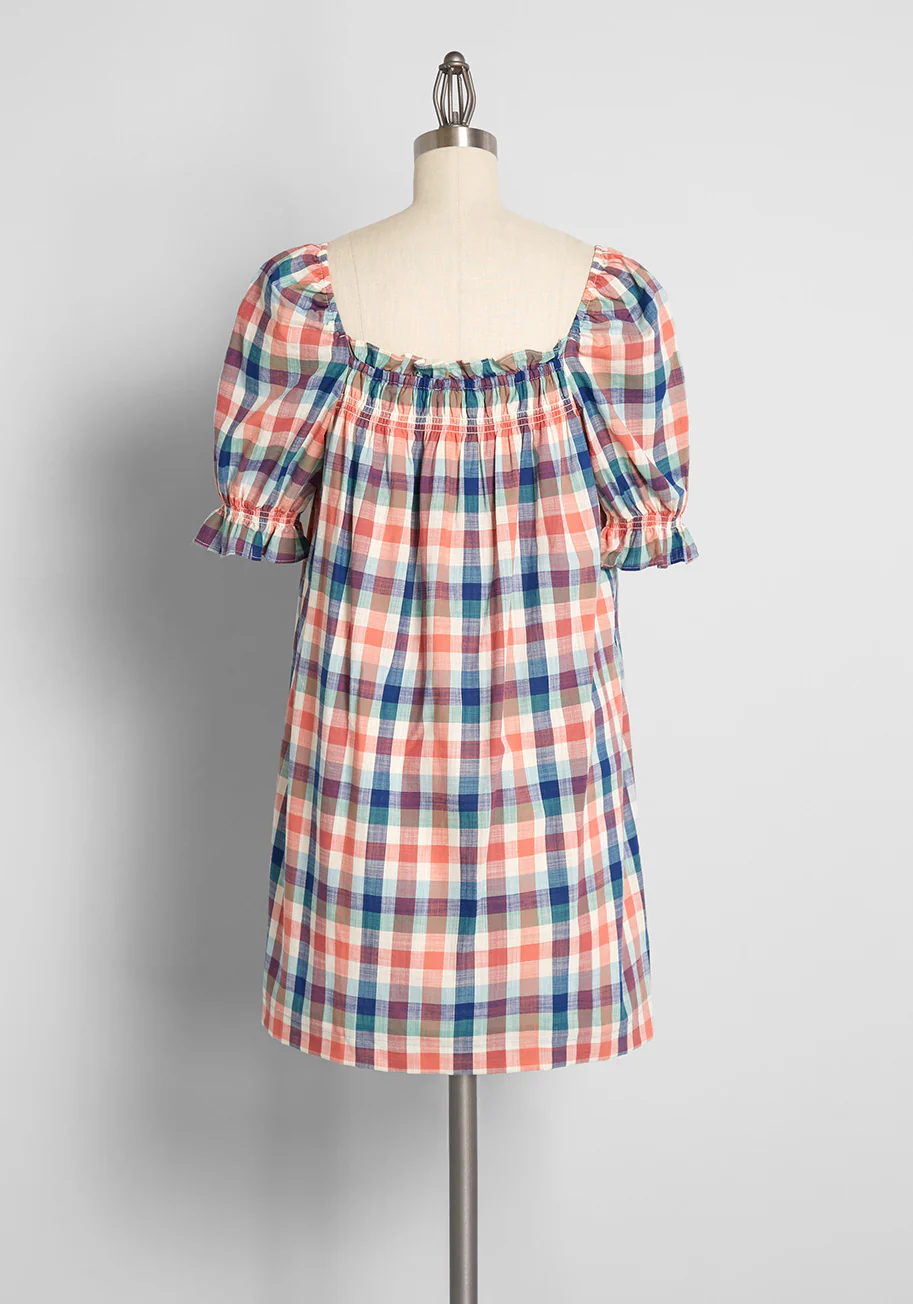 Smocked Babydoll Dress Summer Madras - Olabens