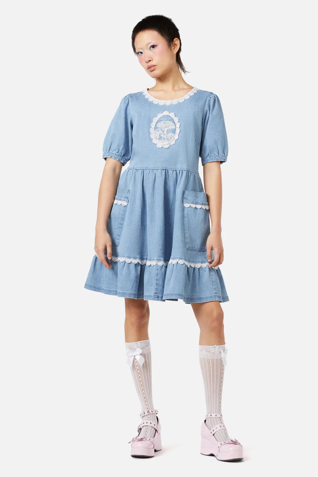 Field Shroom Denim Dress - Olabens