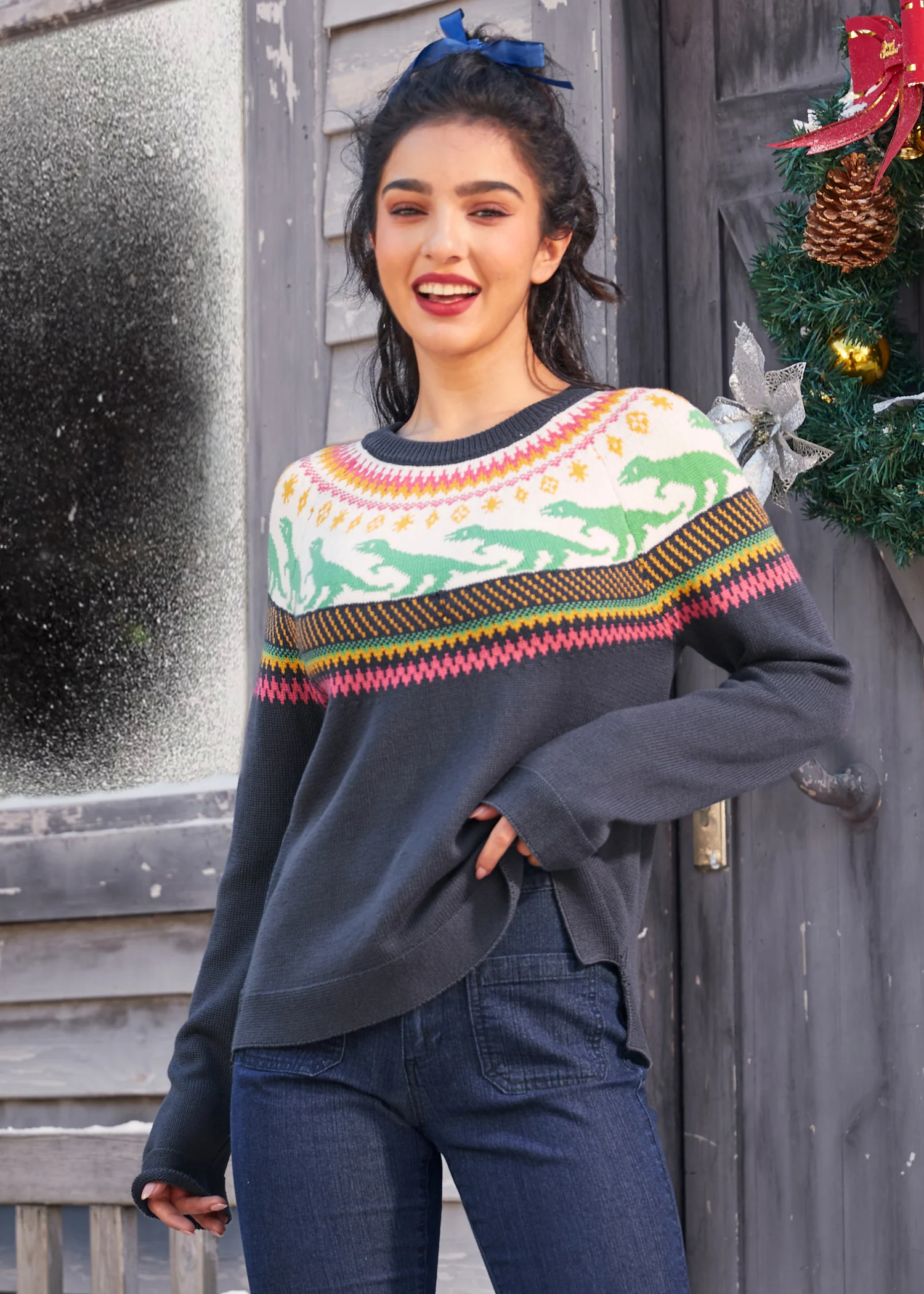 Retro Charm Raglan Sweater - Olabens