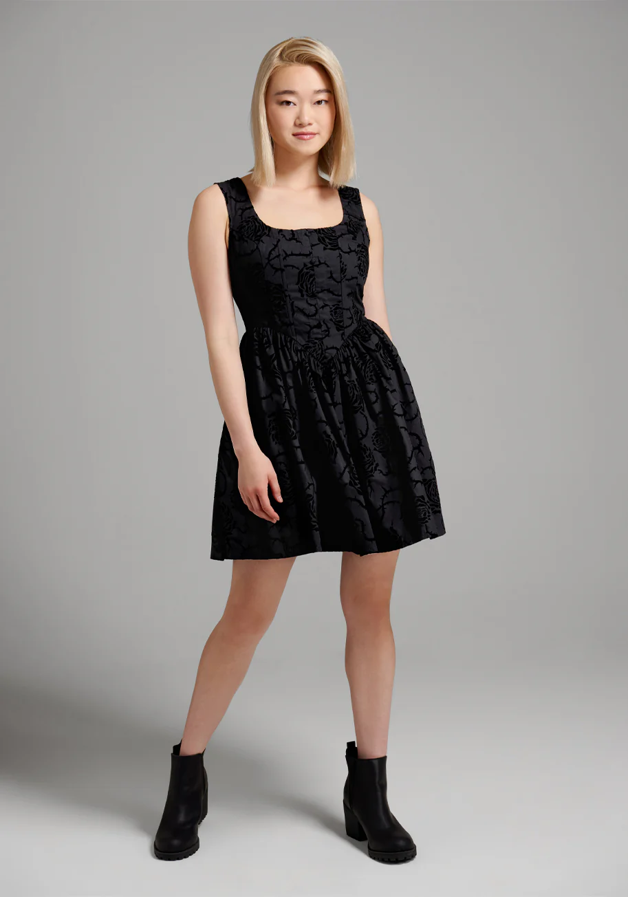 Climbing Roses Corset Mini Dress - Olabens