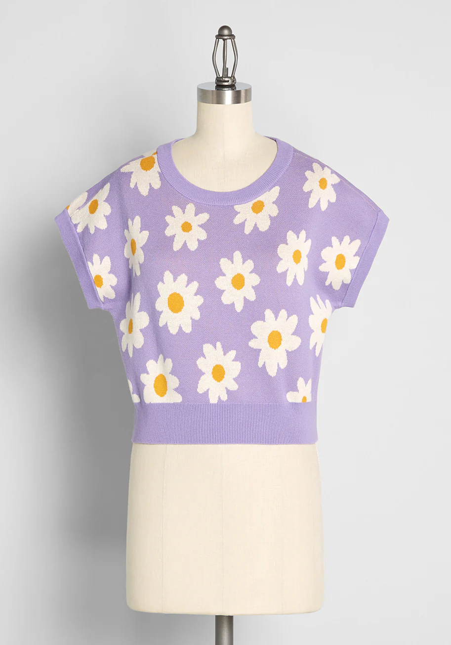 These Daisy-Filled Days Sweater Top - Olabens