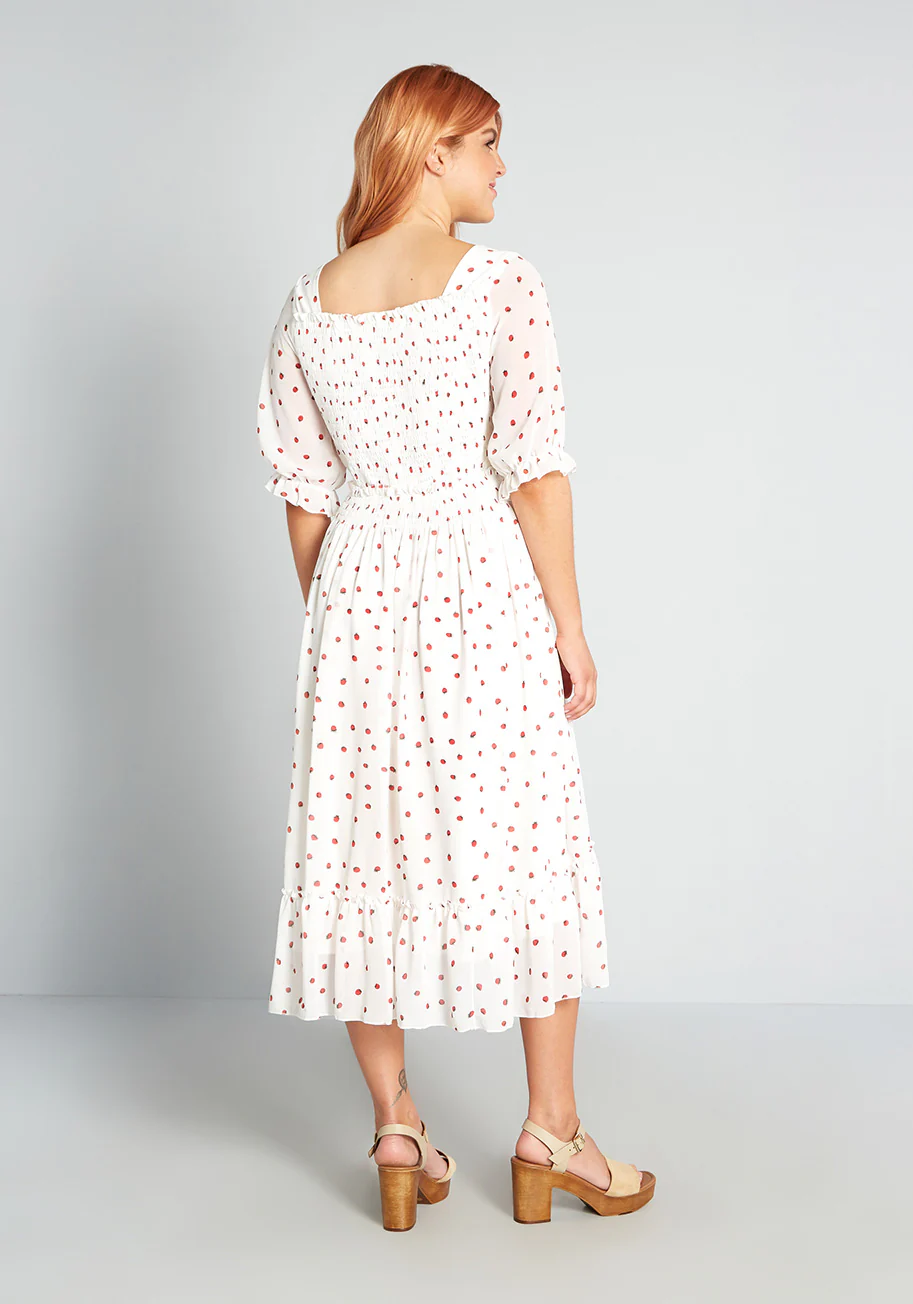 Sweet Days on Strawberry Hill Midi Dress - Olabens
