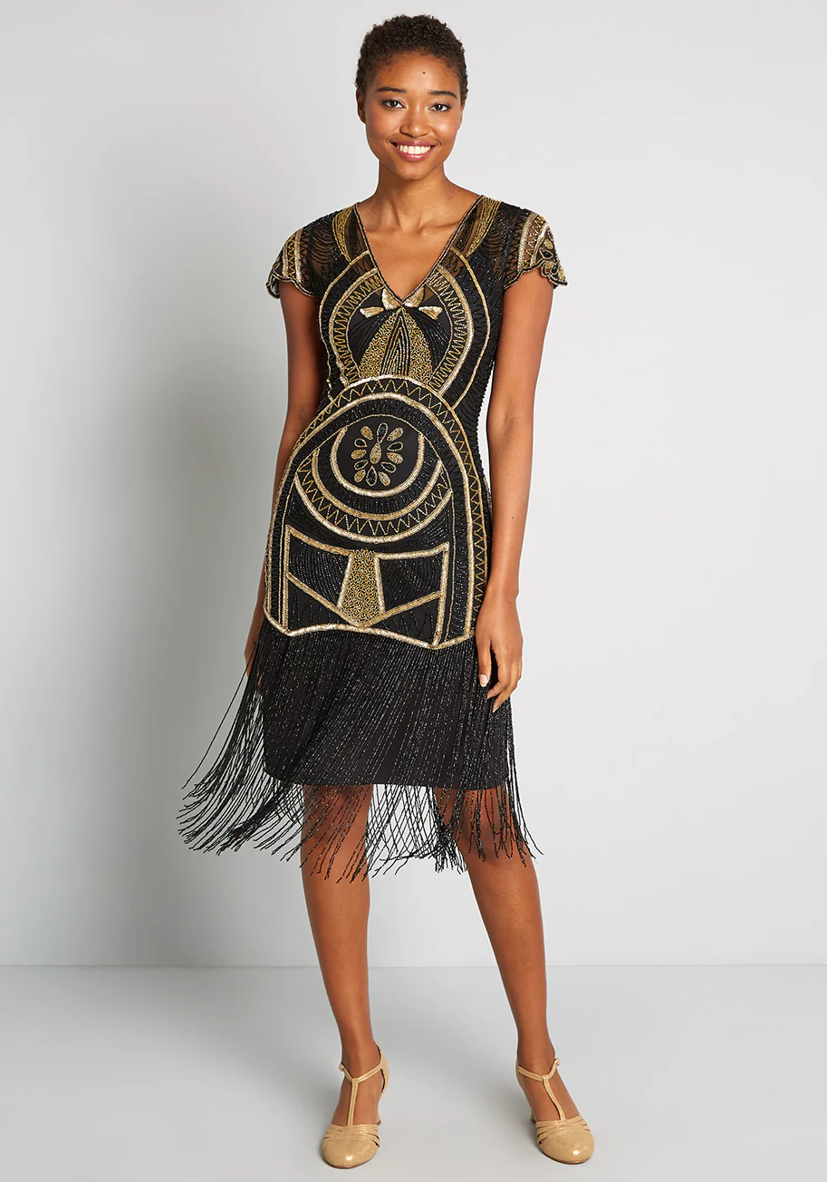 Valley of the Queens Beaded Tassel Dress - Olabens