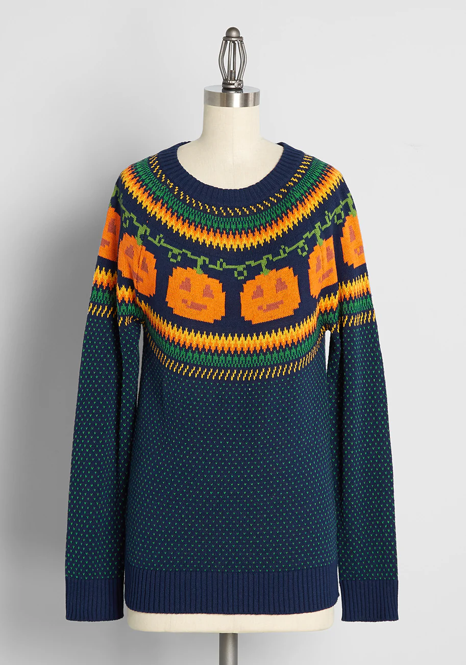 Give 'Em Pumpkin To Talk About Fair Isle Sweater - Olabens