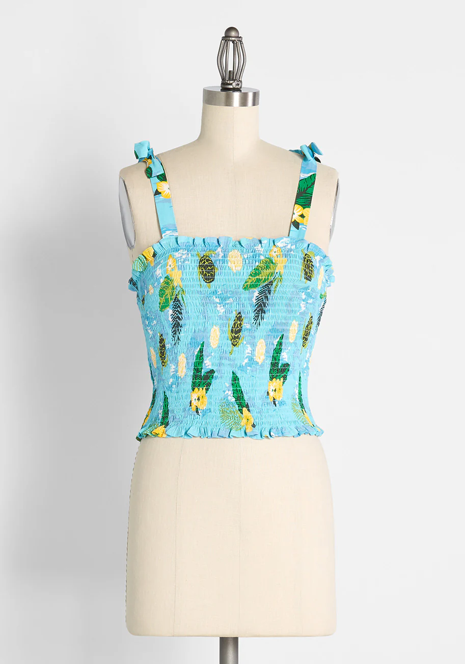 Isnyt x Collectif Sea Turtle Soiree Smocked Tank Top - Olabens