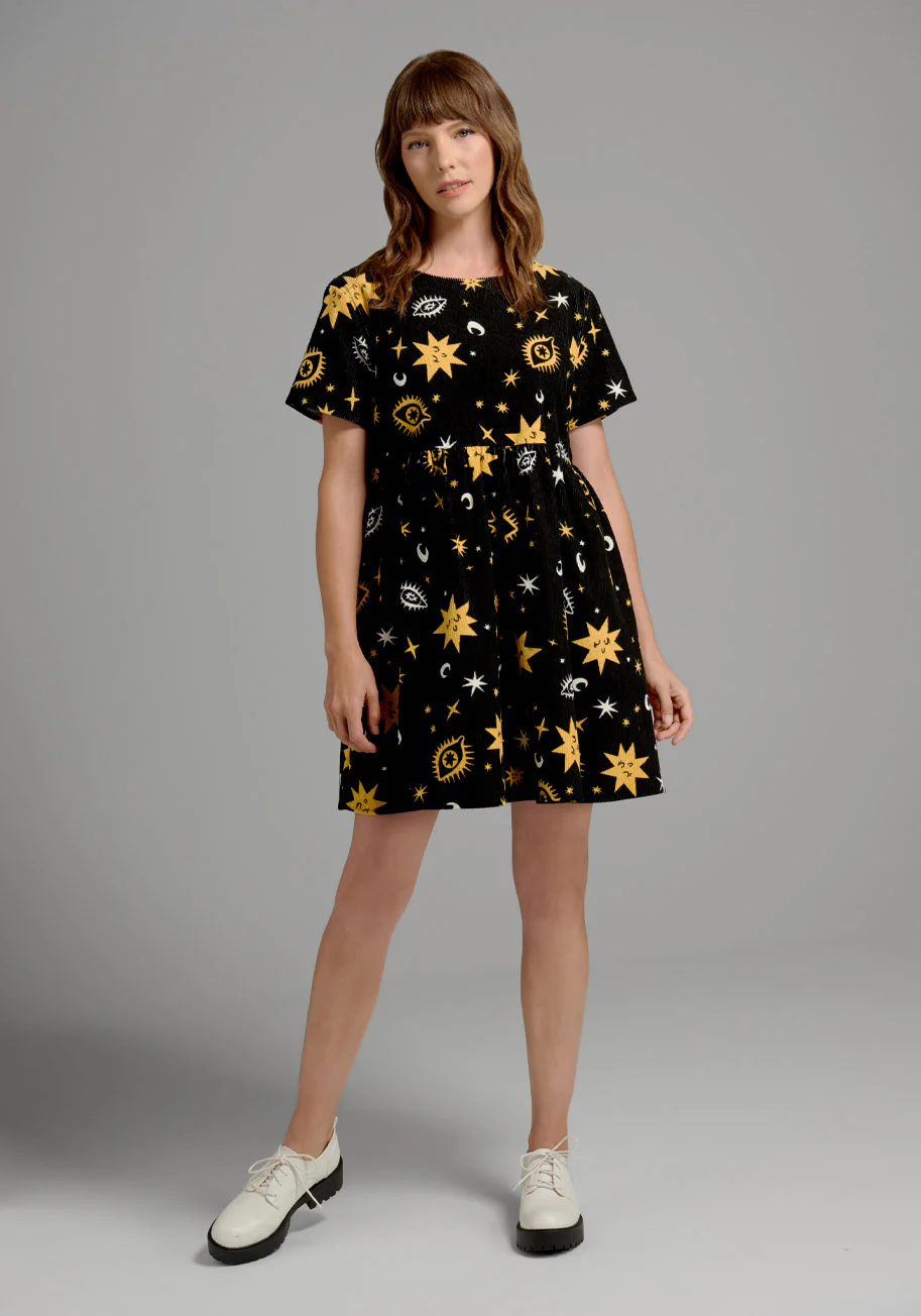 Celestial Being Corduroy Dress - Olabens