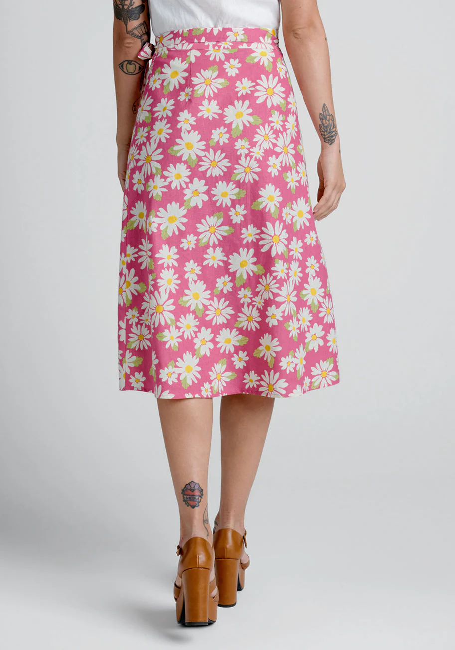 Cutesy Daisies Wrap Skirt - Olabens