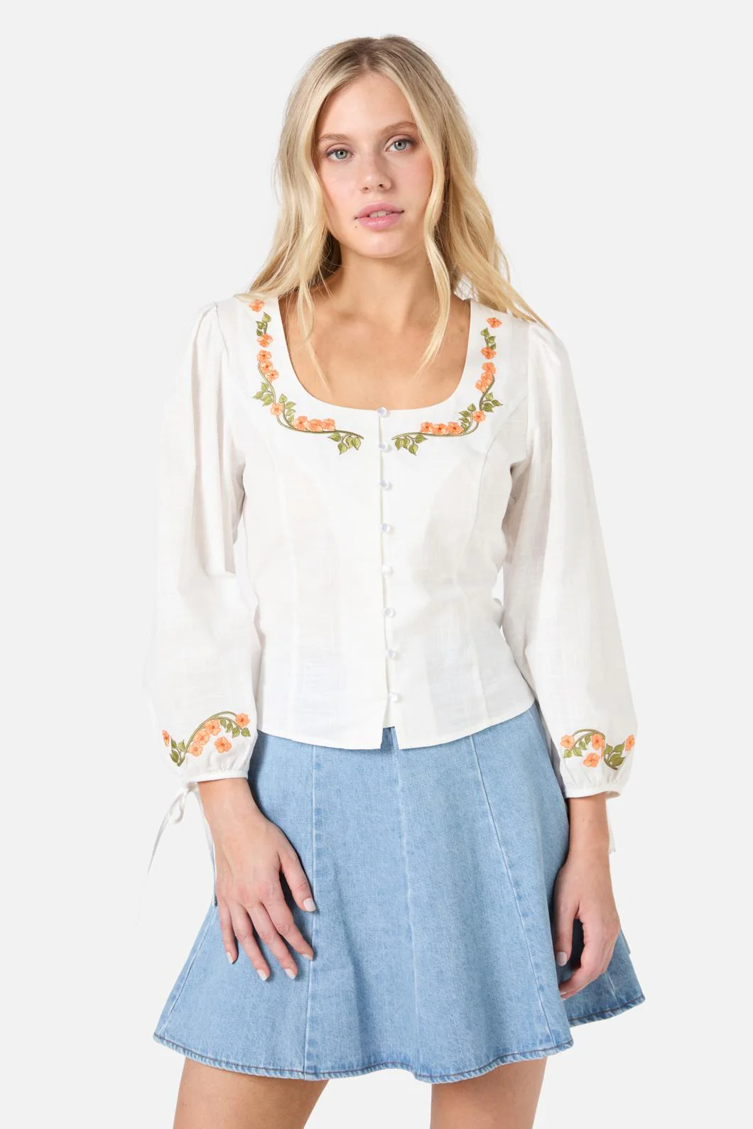 Flower Child Embroidered Top - Olabens