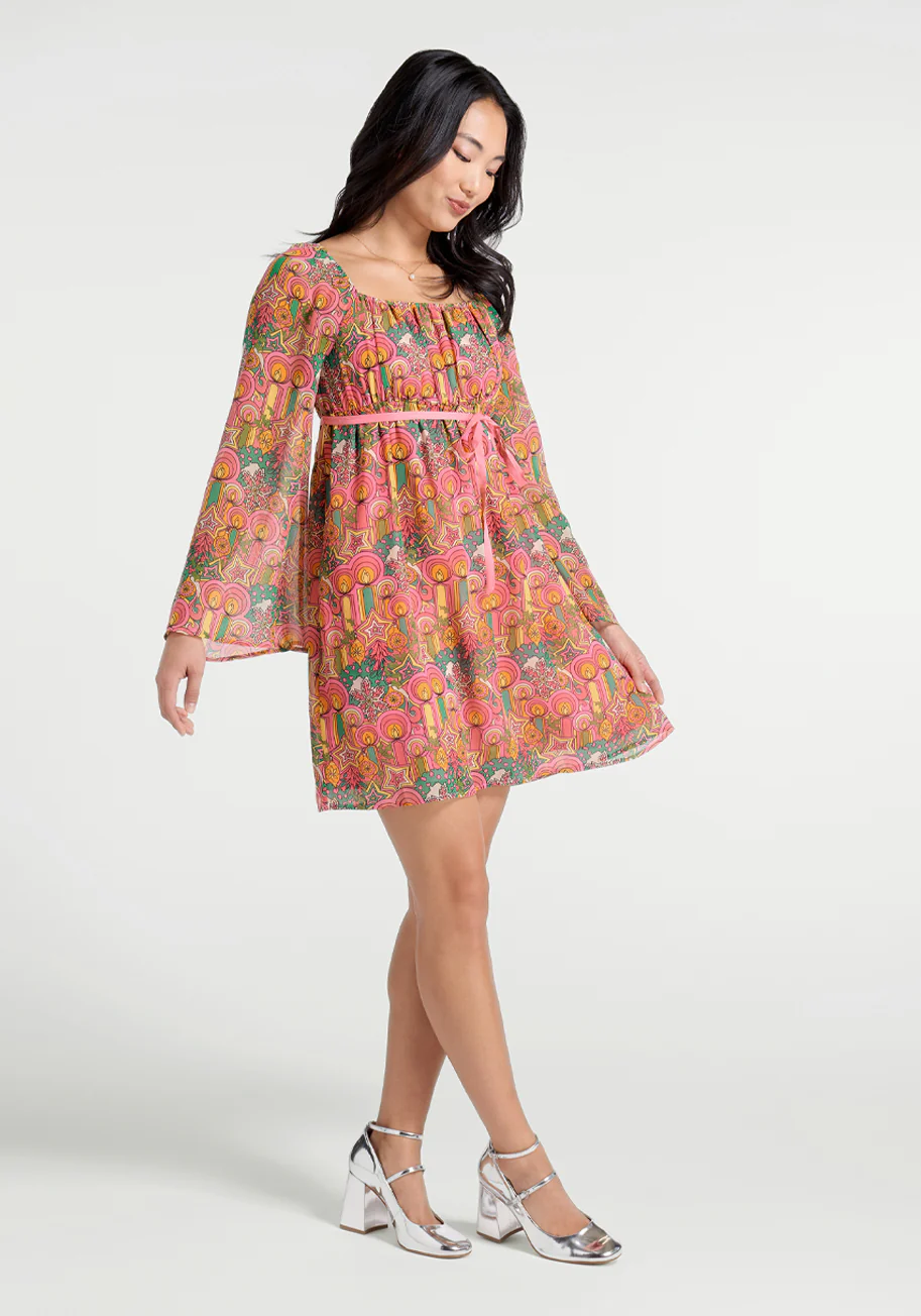 Groovy Star Babydoll Dress - Olabens