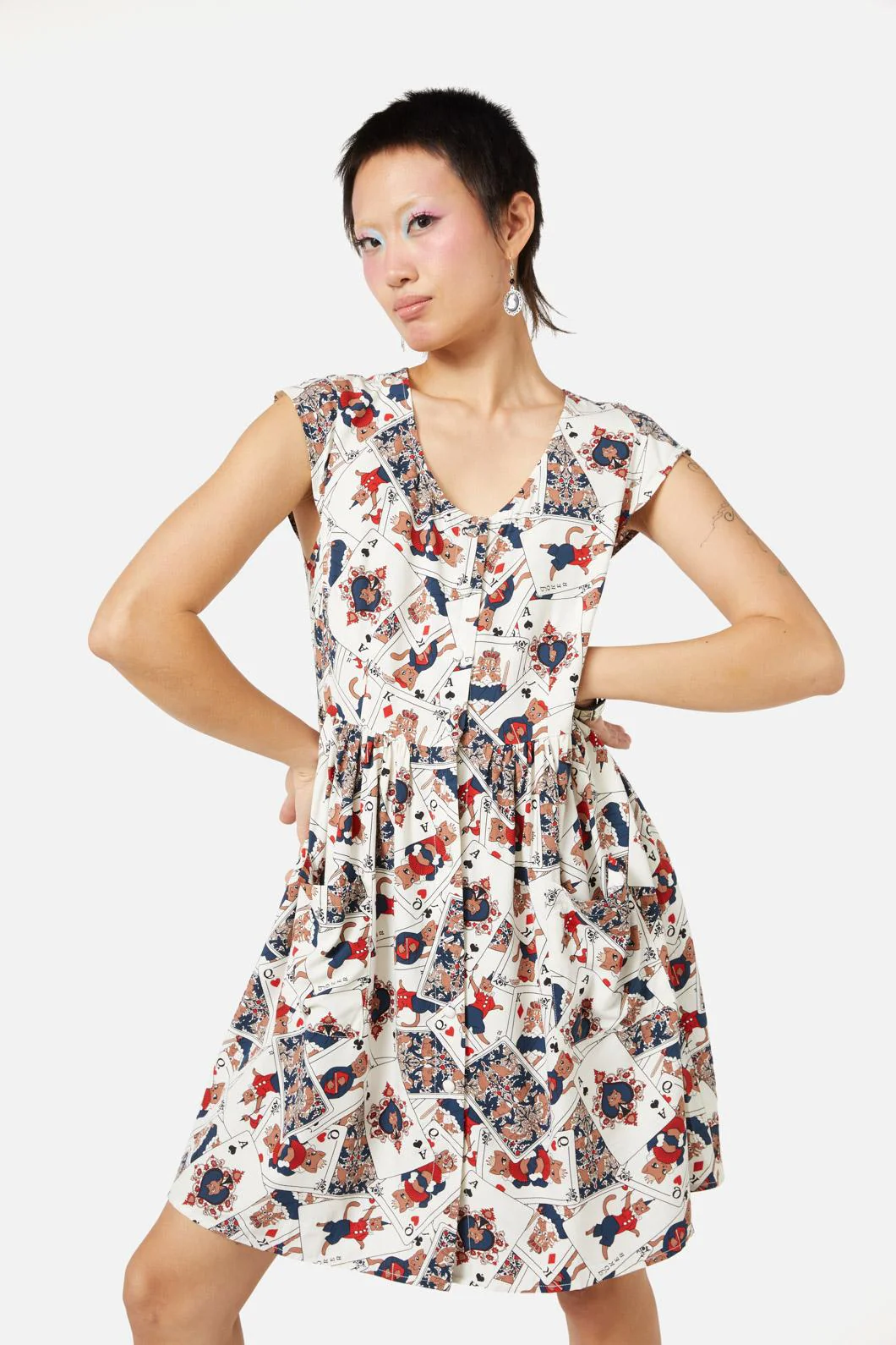 Queen Of Cats Print Dress - Olabens