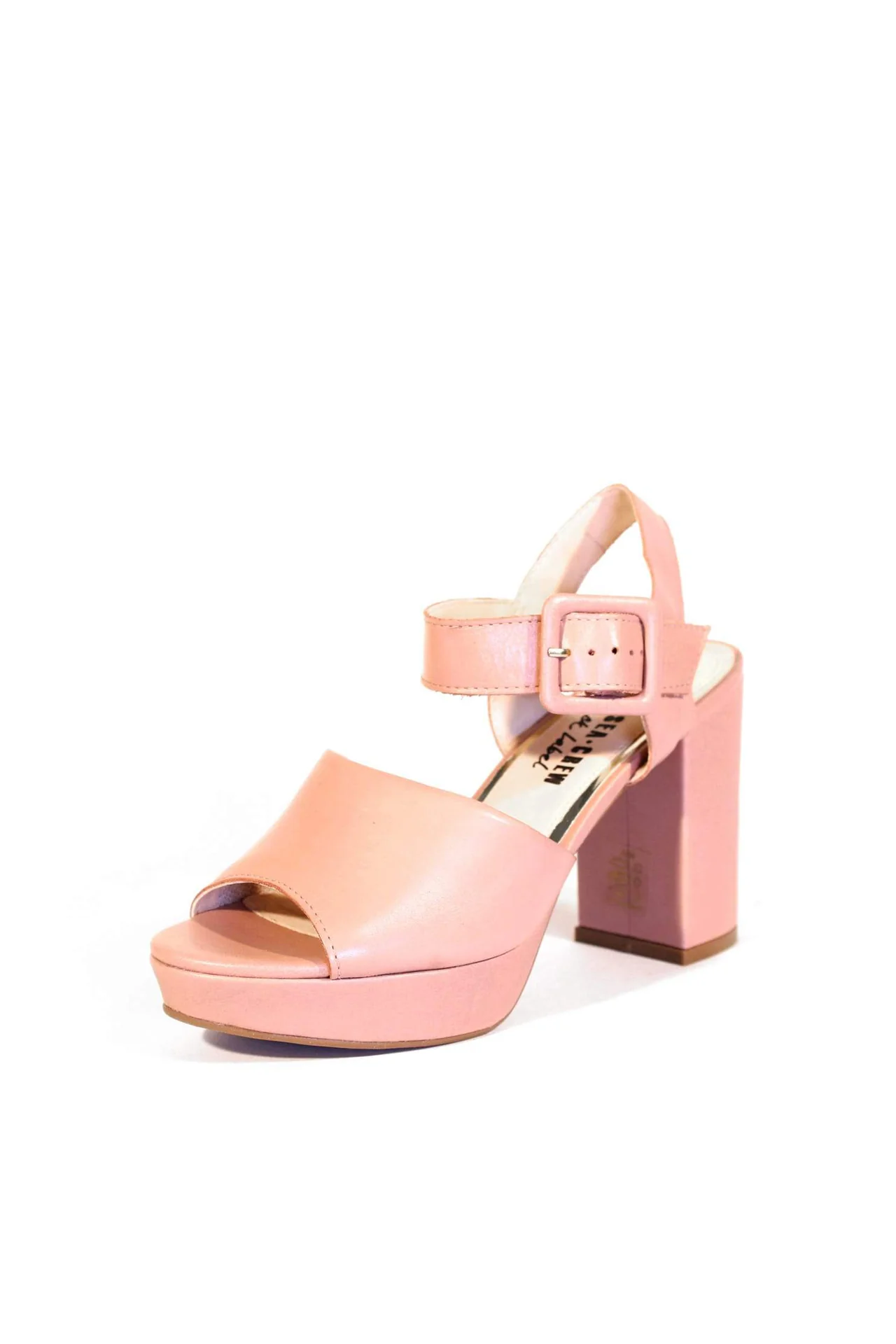 Rose Leather Platform Heels - Olabens