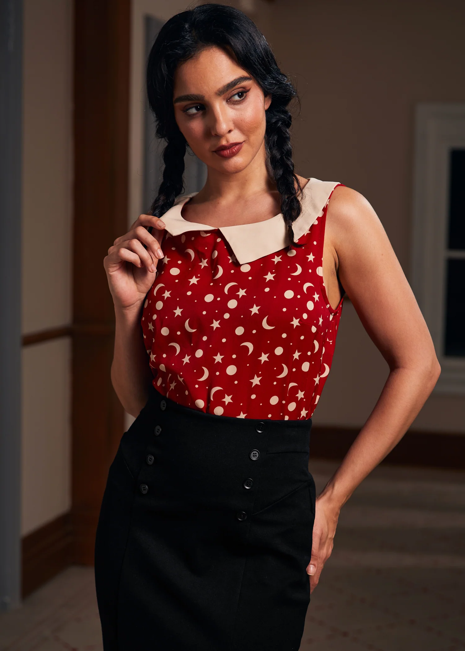 Harvest Moon Melodies Collared Top - Olabens