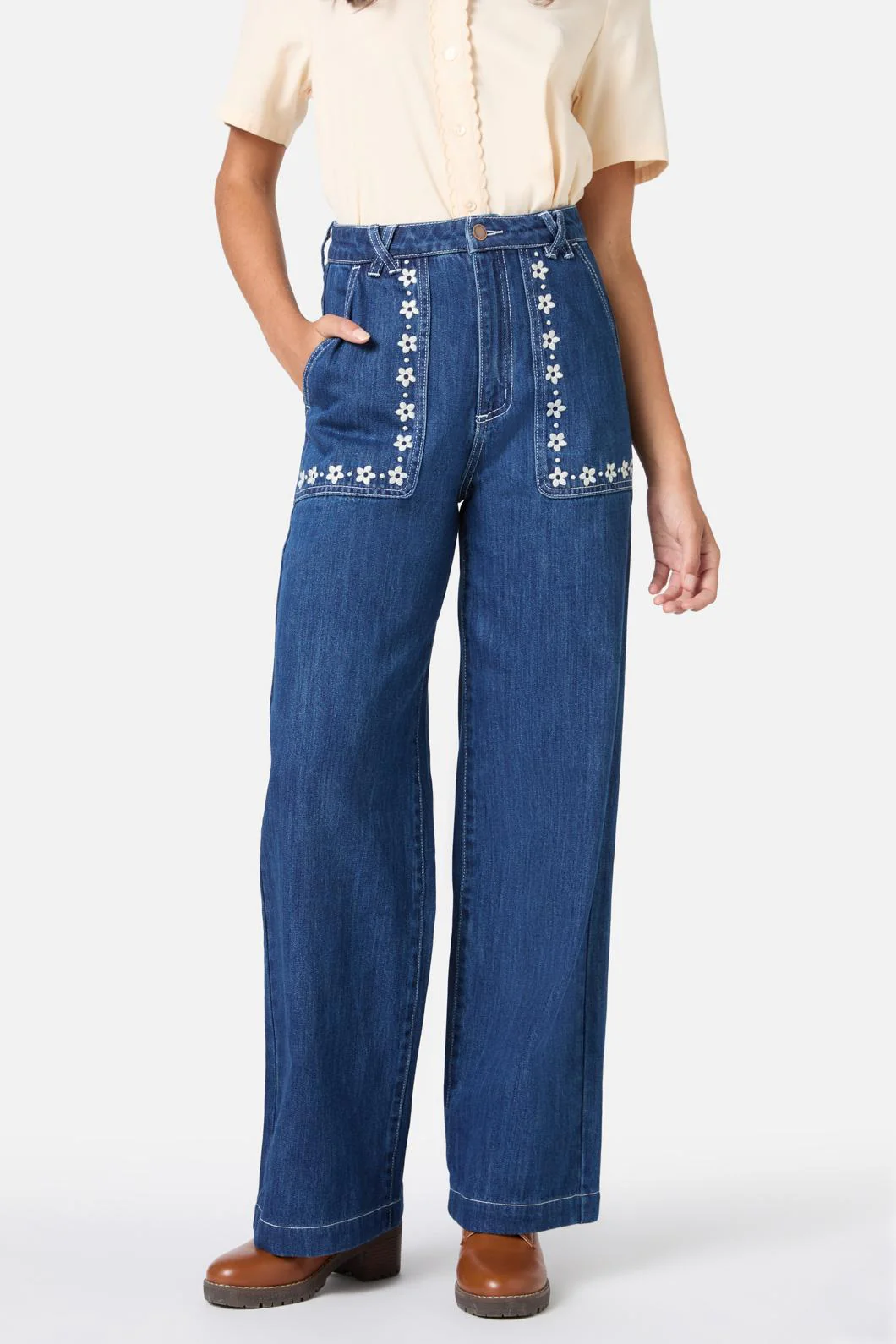 Meg Daisy Embroidered Jean - Olabens