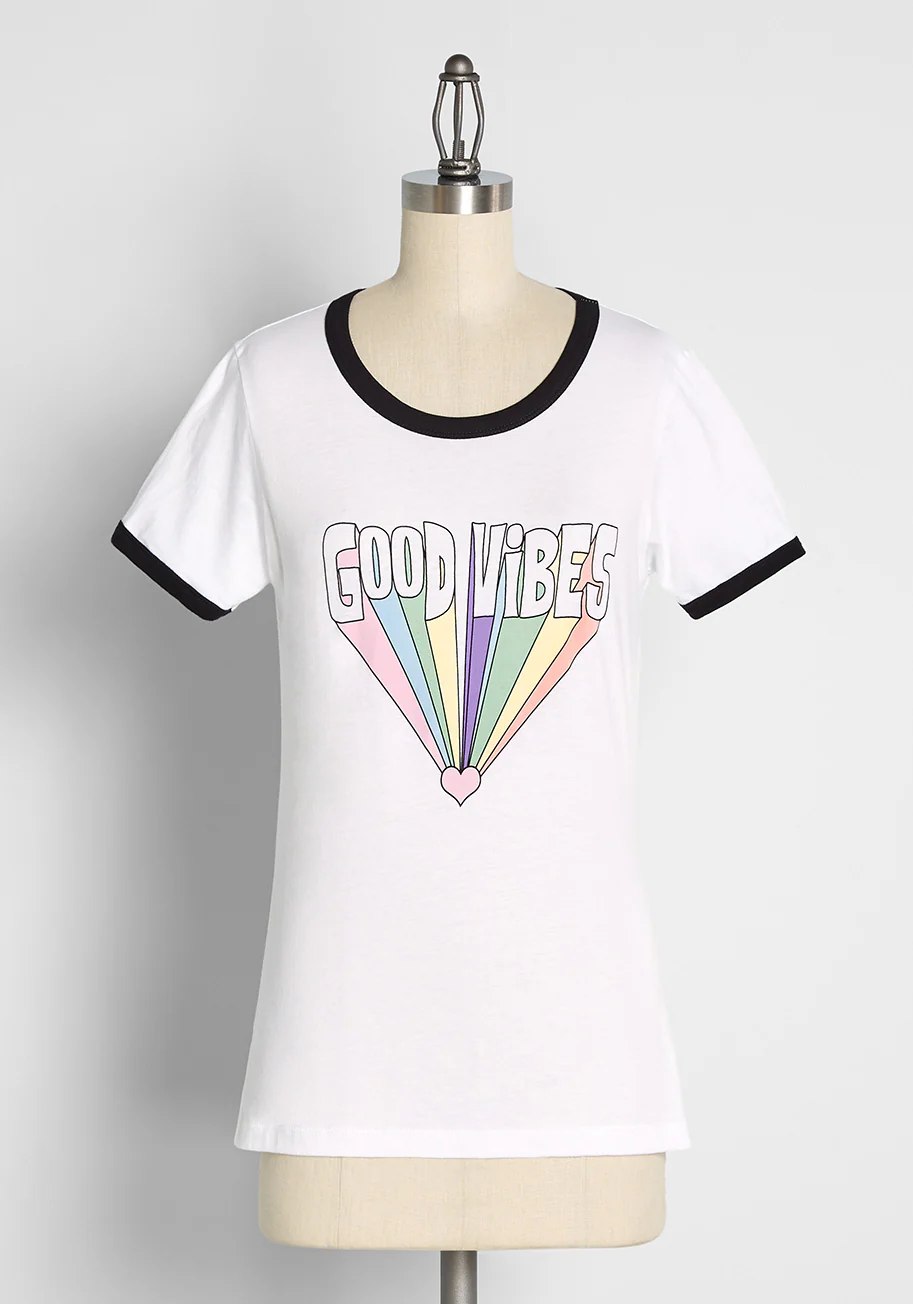 Good Vibes Ringer Tee - Olabens
