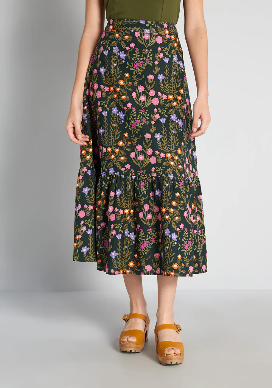 Spring is Here to Stay Tiered Midi Skirt - Olabens