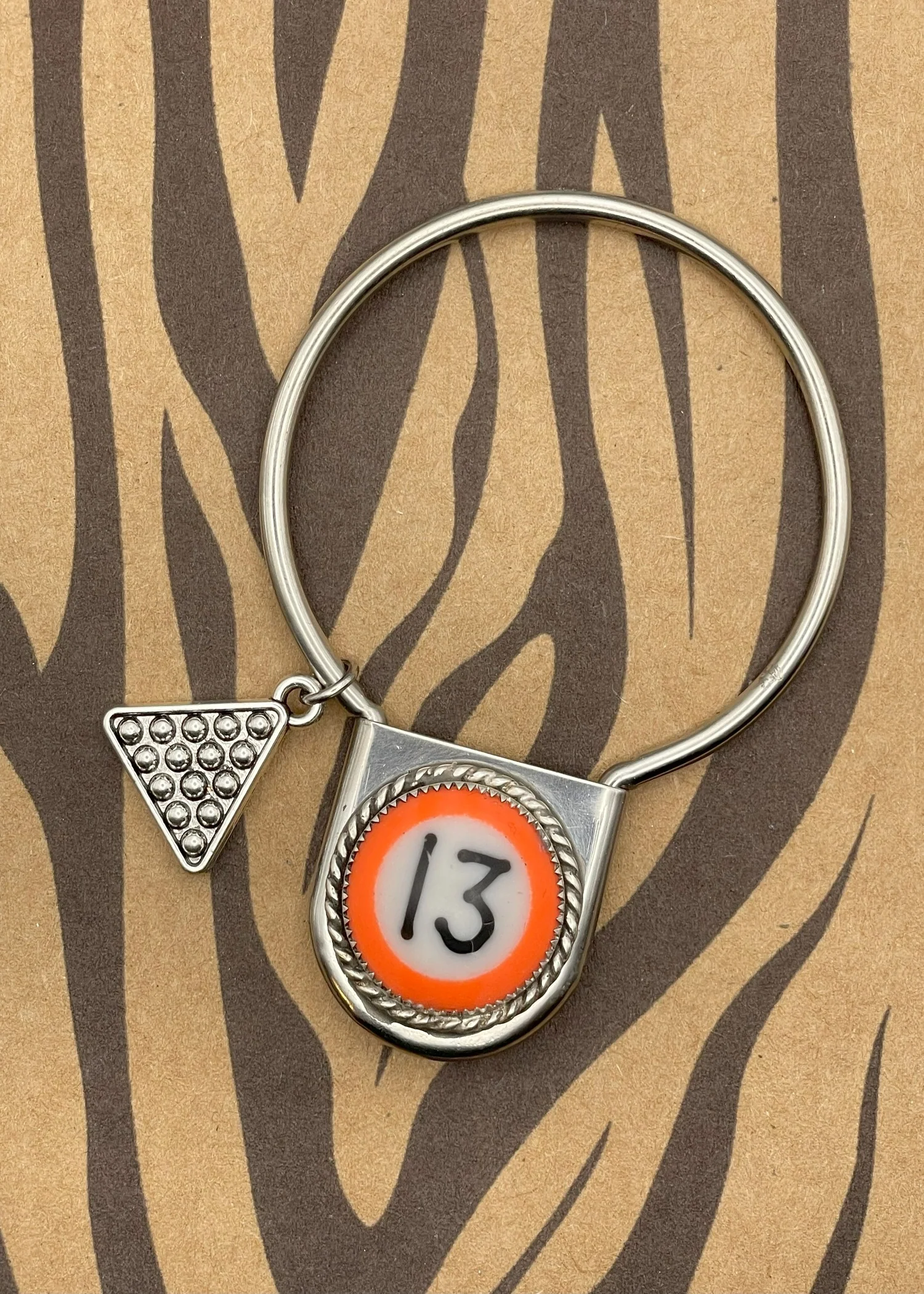 Billiard Ball #13 Round Jumbo Pin Keychain - Olabens