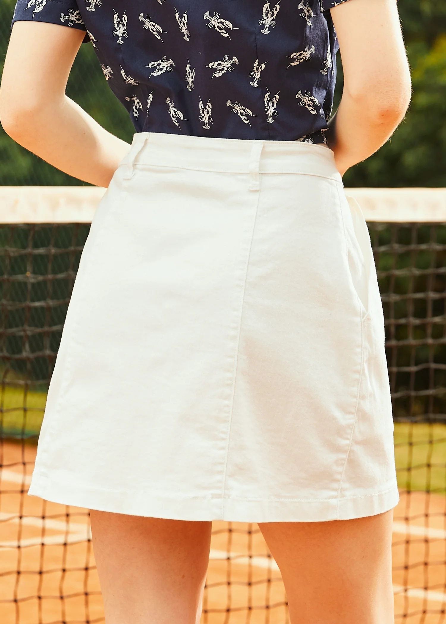A Spring Fling Button Down A-Line Skirt - Olabens