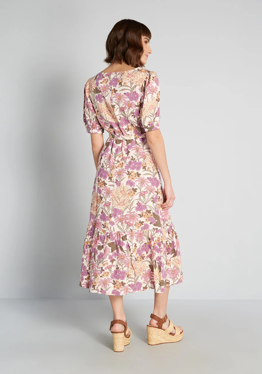 Sweet as Honey Floral Midi Dress - Olabens