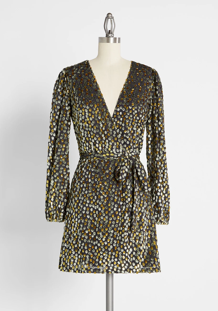 Before The Glitter Fades Wrap Dress - Olabens