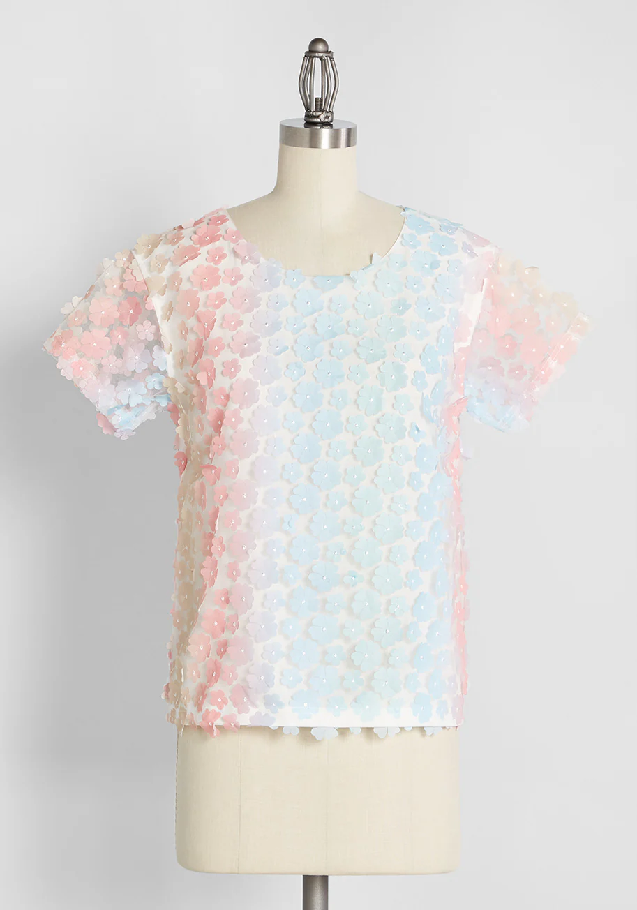 Spectacle in Petals Embellished Top - Olabens