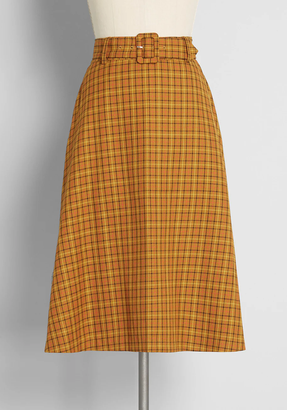 Perfect Timing Belted Midi Skirt - Olabens