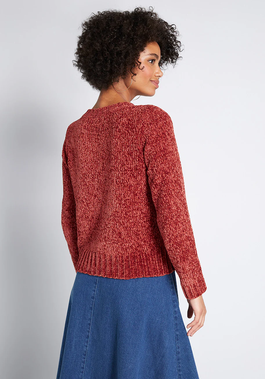 On and Soft Again Chenille Sweater - Olabens