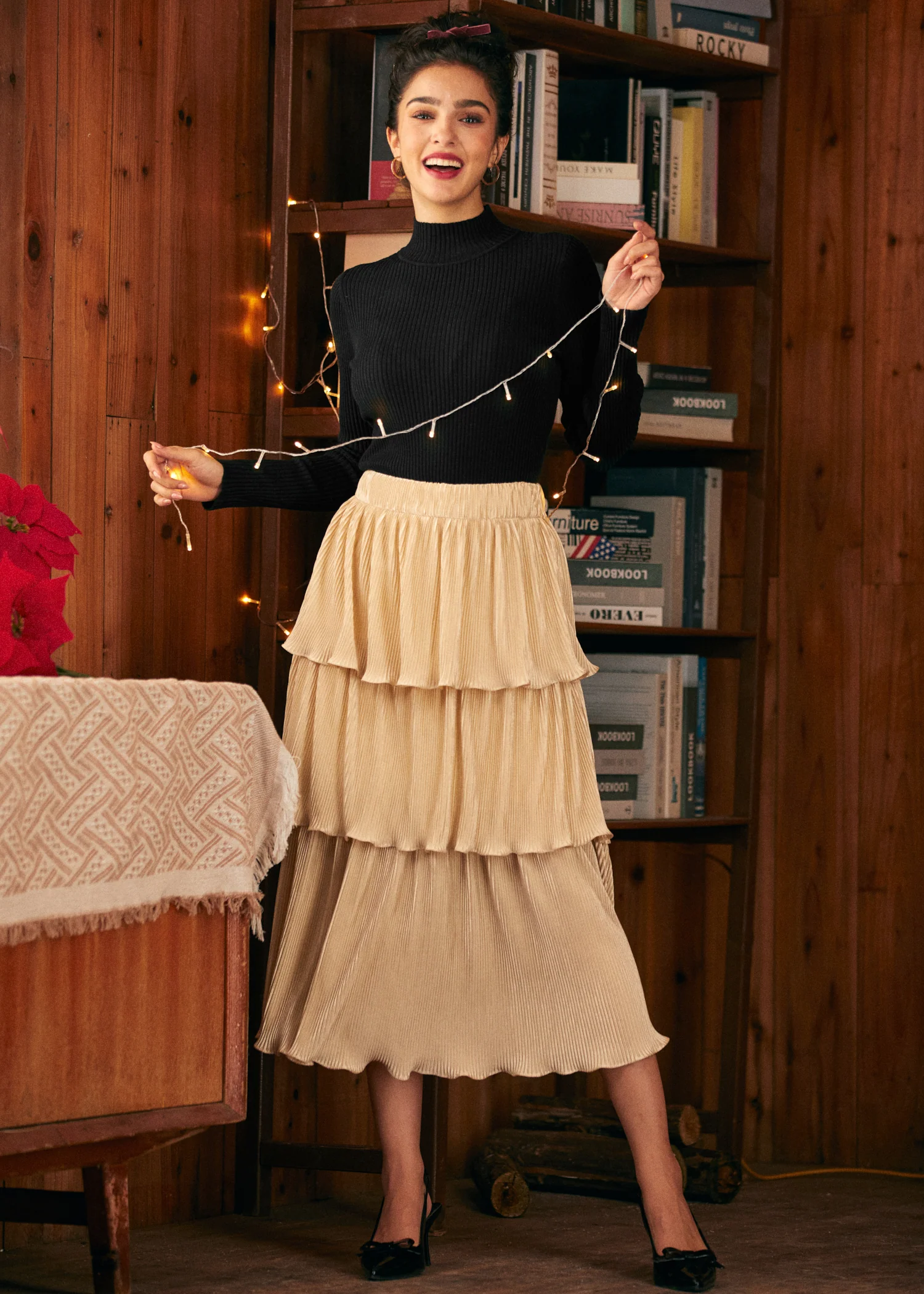Vintage Tales Tiered Midi Skirt - Olabens