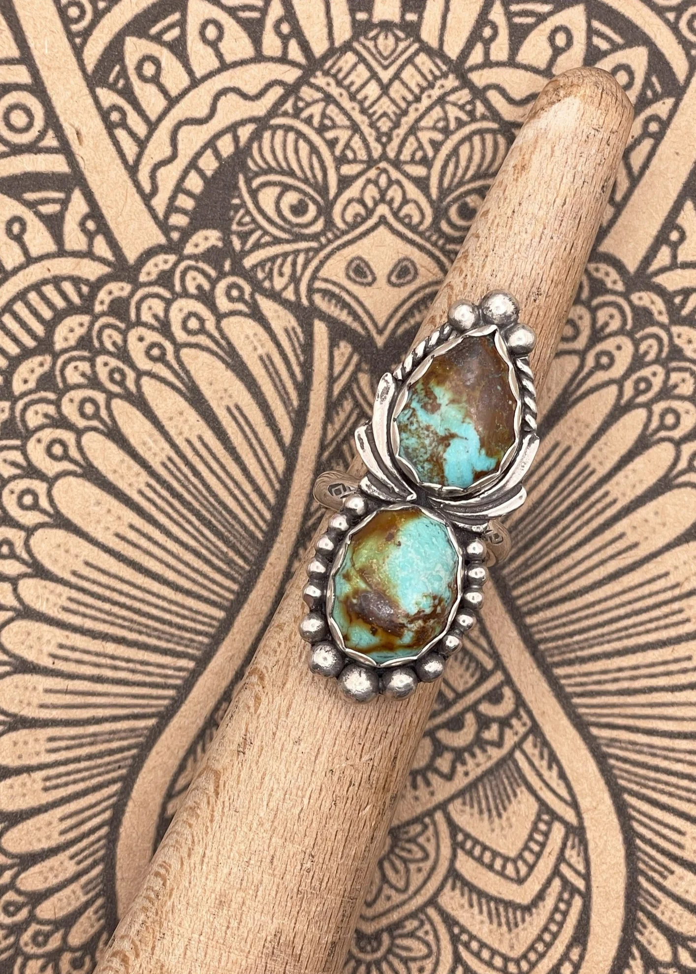 Sterling Silver Turquoise Statement Ring - Olabens